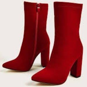 Point Toe Chunky Heeled Ankle Boots